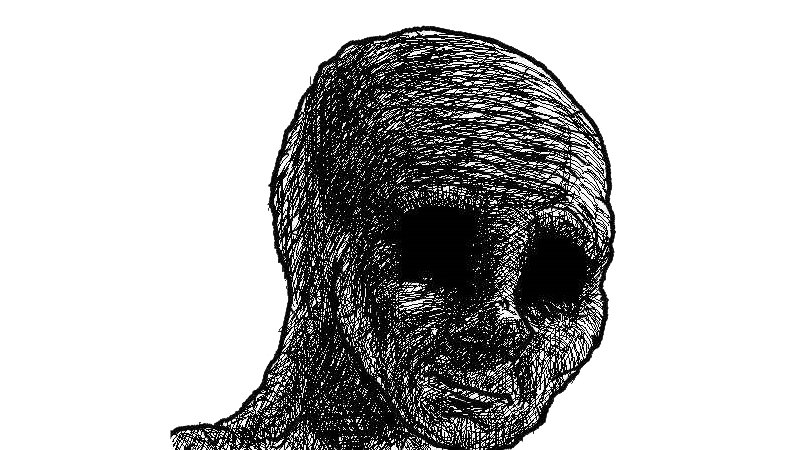 Withered/depressed wojak