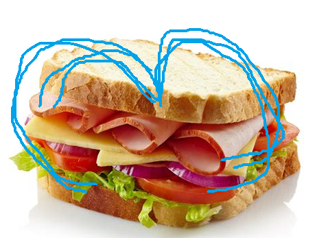 That would be a ham sandwich with blue hair badly painted on in ms paint.