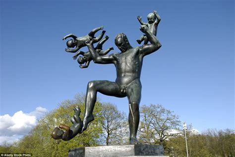 statue of a naked man fighting off a horde of babies. AI didn't make this, it's a real statue.